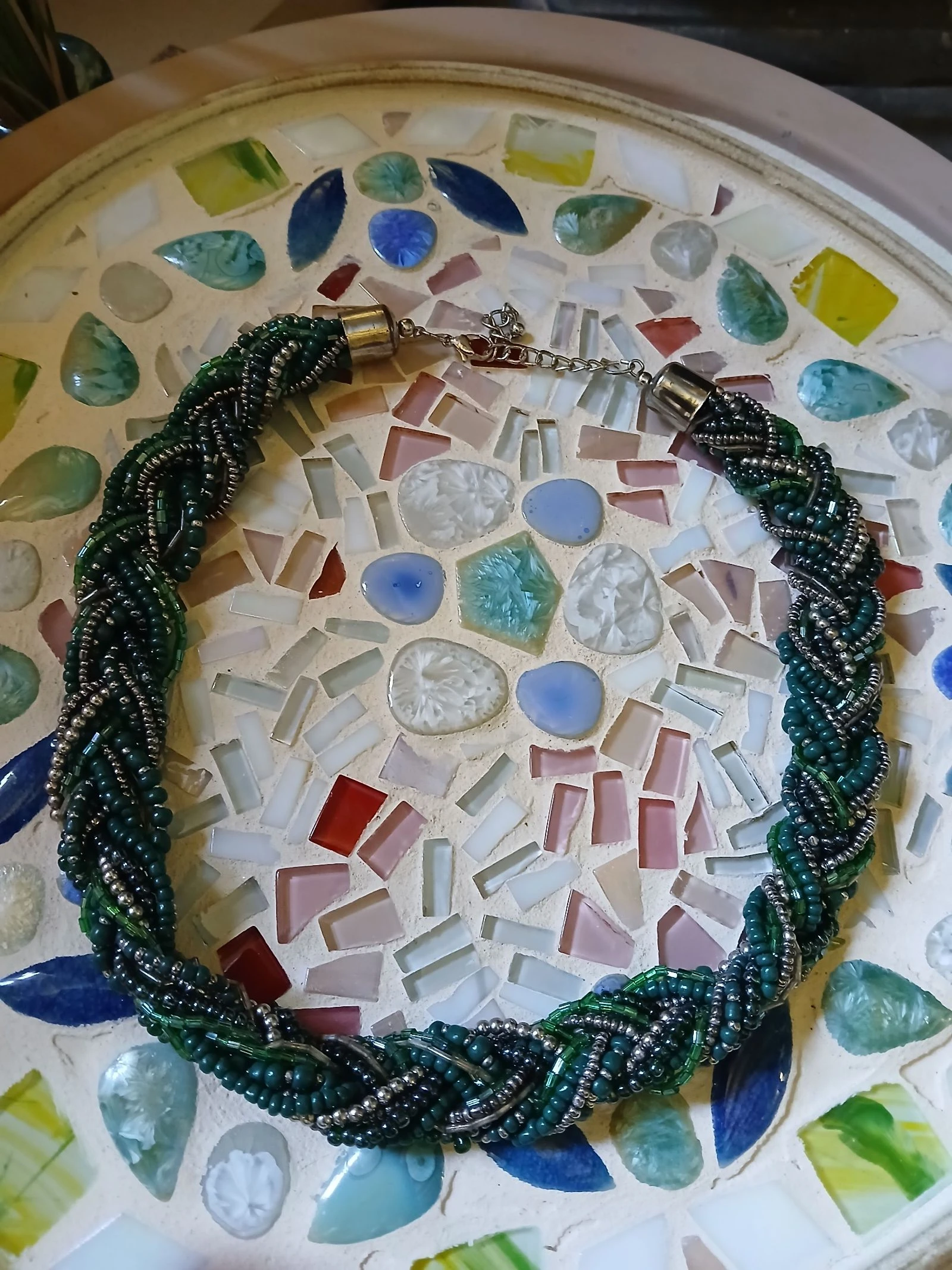 Collier Volume vintage tressé multi chaînes y2k